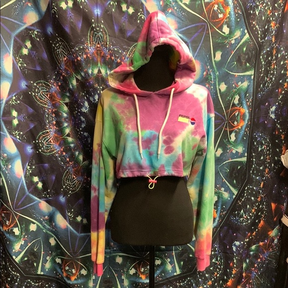 Pepsi Sweaters - Poshmark Tie-Dye Cropped Hoodie